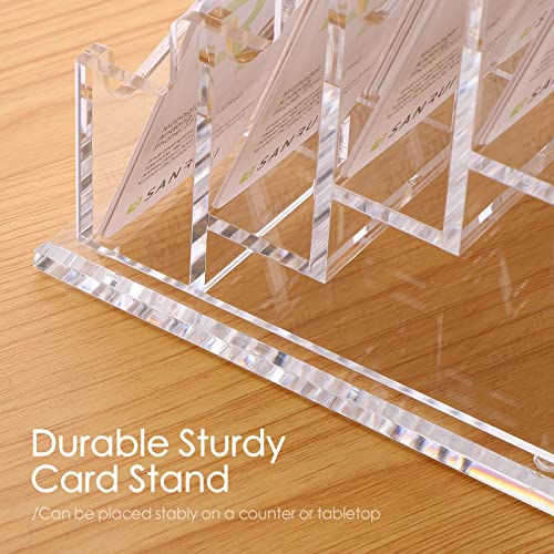 SANRUI Business Card Holder for Desk, Vertical Business Card Display ,Clear Acrylic Name Card Organizer Display Stand for Women and Men (Vertical, 20 Pockets) - Image 4