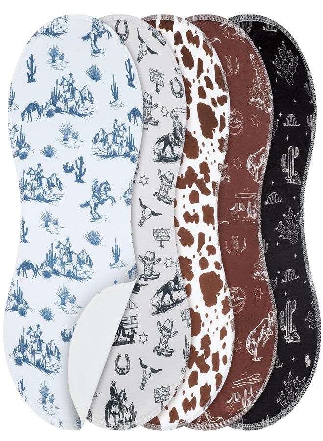 SmoothNovelty 5 Pack Vintage Western Baby Burp Cloths Soft Absorbent Burping Rags for Newborns 19"x9" Spit up Cloths for Boy Girl Newborn Baby Shower Registry Gifts Set Nursery Decor - Image 1