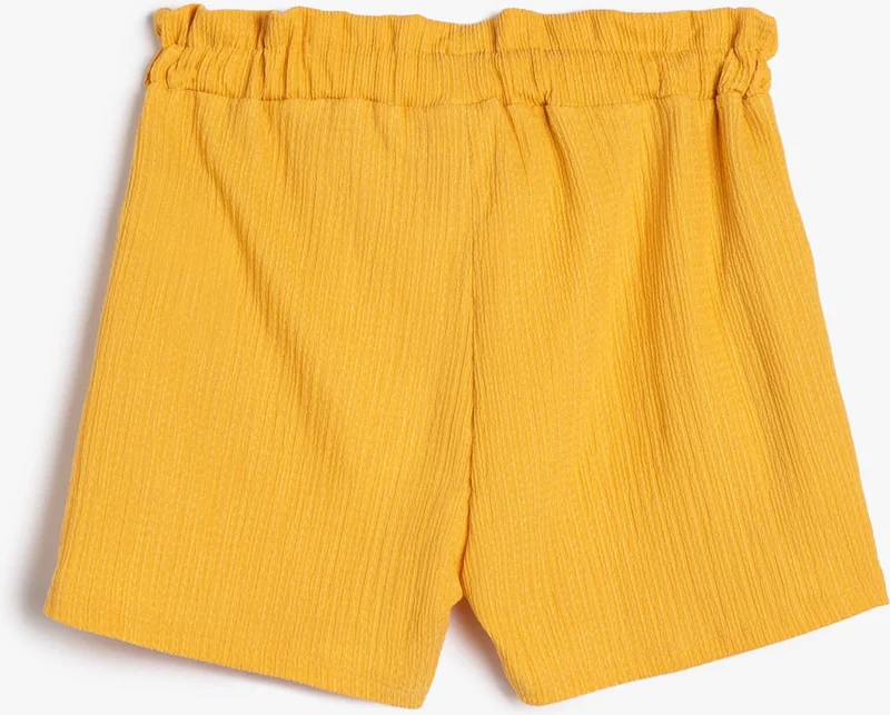 كوتون Cotton Shorts Comfortable Cut Tie Waist Flower Embroidery Detail Pocket