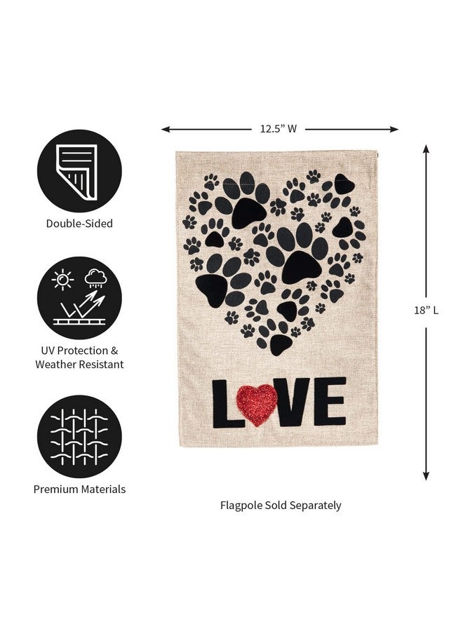 إيفر جرين فلاج علم حديقة على شكل قلب مطبوع عليه مخالب مقاس 12 × 18 بوصة مزدوج الجوانب | أعلام حديقة على شكل مخالب الكلاب للاستخدام الخارجي | جميع الفصول | أعلام ديكور المنزل في عيد الحب لمحبي الجراء والكلاب الأليفة - Image 5