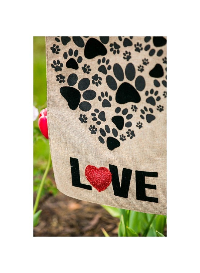 إيفر جرين فلاج علم حديقة على شكل قلب مطبوع عليه مخالب مقاس 12 × 18 بوصة مزدوج الجوانب | أعلام حديقة على شكل مخالب الكلاب للاستخدام الخارجي | جميع الفصول | أعلام ديكور المنزل في عيد الحب لمحبي الجراء والكلاب الأليفة - Image 4