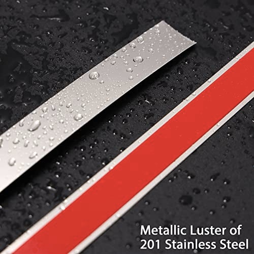 Trimold Stainless Steel Wall Molding Trim Peel and Stick, Flexible Self-Adhesive Metal Trim for Ceiling, Mirror Frame and More, Mirror-Like Finish Metallized Silver - Image 4