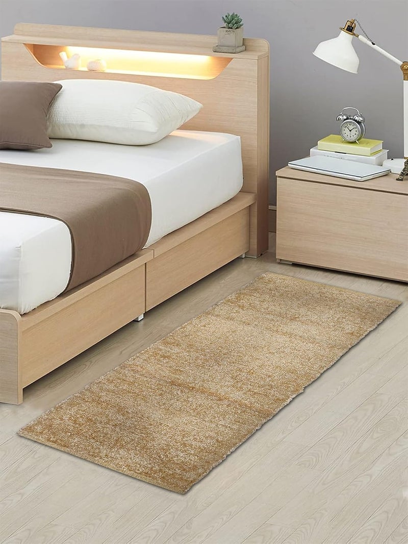 STONEMUNK Reversible Cotton Rectangular Floor Mat Carpet Rug Runner Bedside Runner for Bedroom, Bathroom, Kitchen Yoga & Home Machine Washable - (Beige, 22x72 Inch) - Image 4