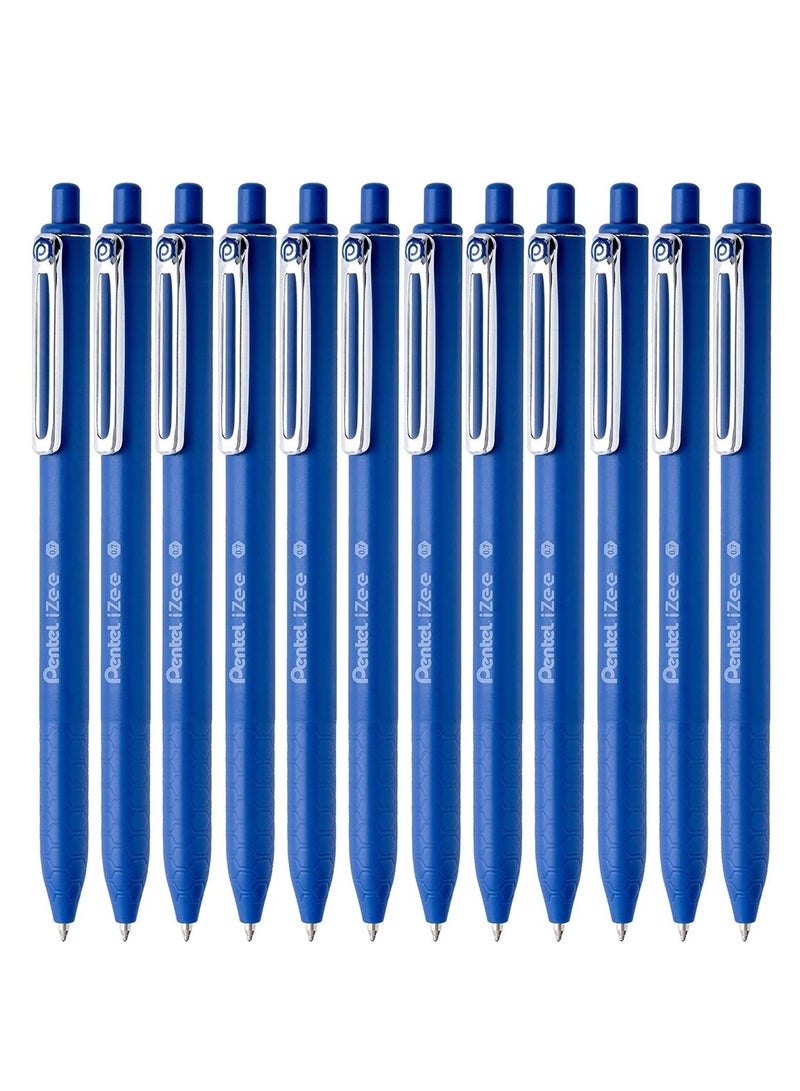 Pentel قلم حبر جاف قابل للسحب 12 قطعة بقطر 0.7 مم حبر أزرق - Image 1
