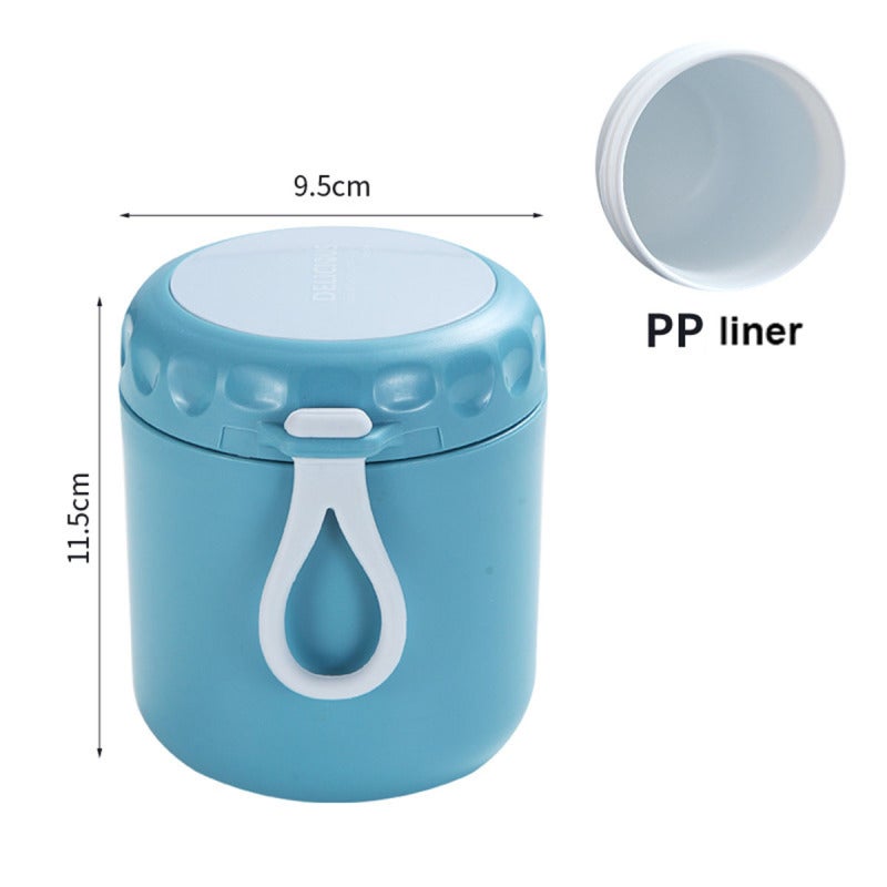 Stainless Steel Vacuum Insulated Food Jar with Foldable Spoon, Thermal Soup Cup for Hot Food, Wide Mouth Leak-Proof Soup Cup, for Office Picnic Travel Outdoors (Light Blue) - Image 2