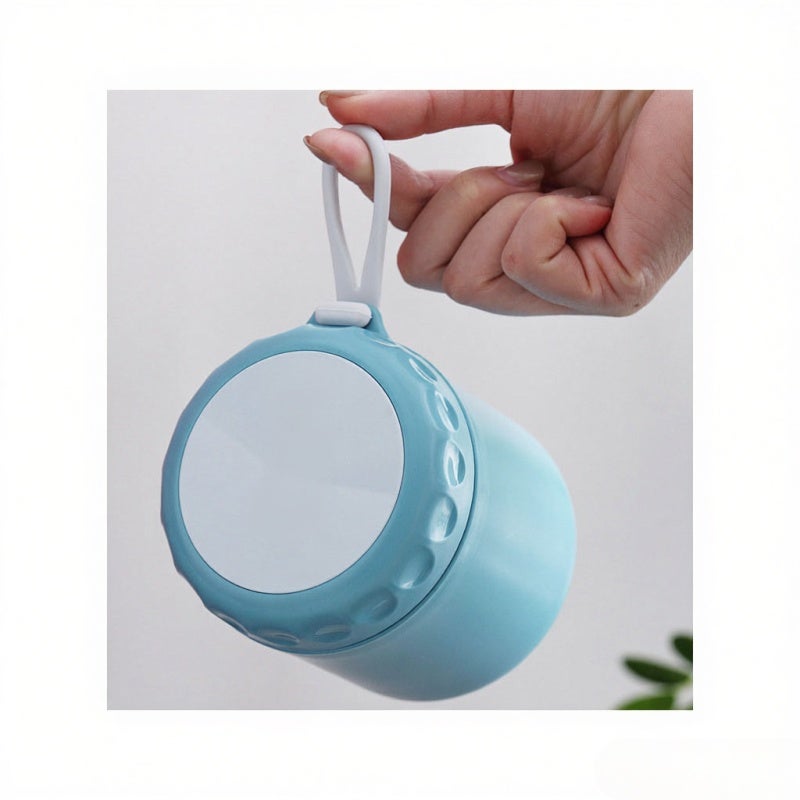 Stainless Steel Vacuum Insulated Food Jar with Foldable Spoon, Thermal Soup Cup for Hot Food, Wide Mouth Leak-Proof Soup Cup, for Office Picnic Travel Outdoors (Light Blue) - Image 4