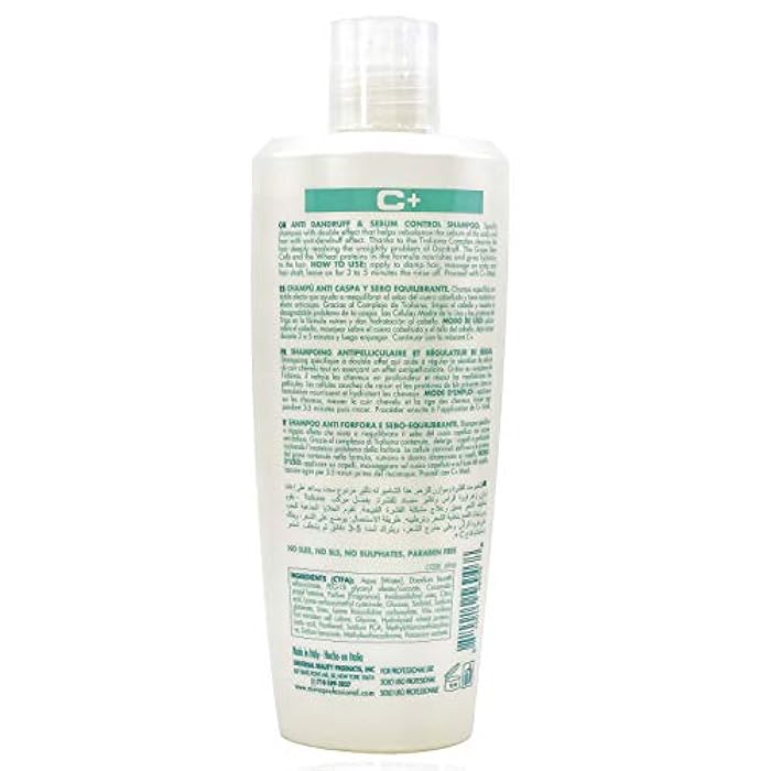 Mirna Professional Anti Dandruff and Grease Control Shampoo. Made with Grape Stem Cells, Tiosilina Complex and Wheat Hydrolyzed Proteins for daily use on oily scalp and hair 1000ml / 33.8oz - Image 3