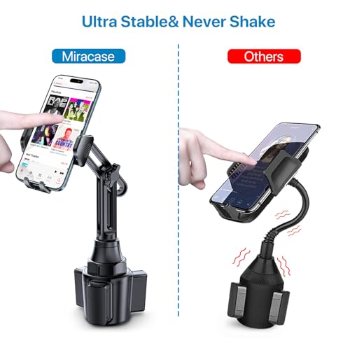 Miracase 2025 Upgraded Universal Cup Phone Holder for Car, [Rotatable & Adjustable] Long Neck Car Cup Holder Phone Mount Compatible with iPhone, Samsung, Google & More Smartphones - Image 2