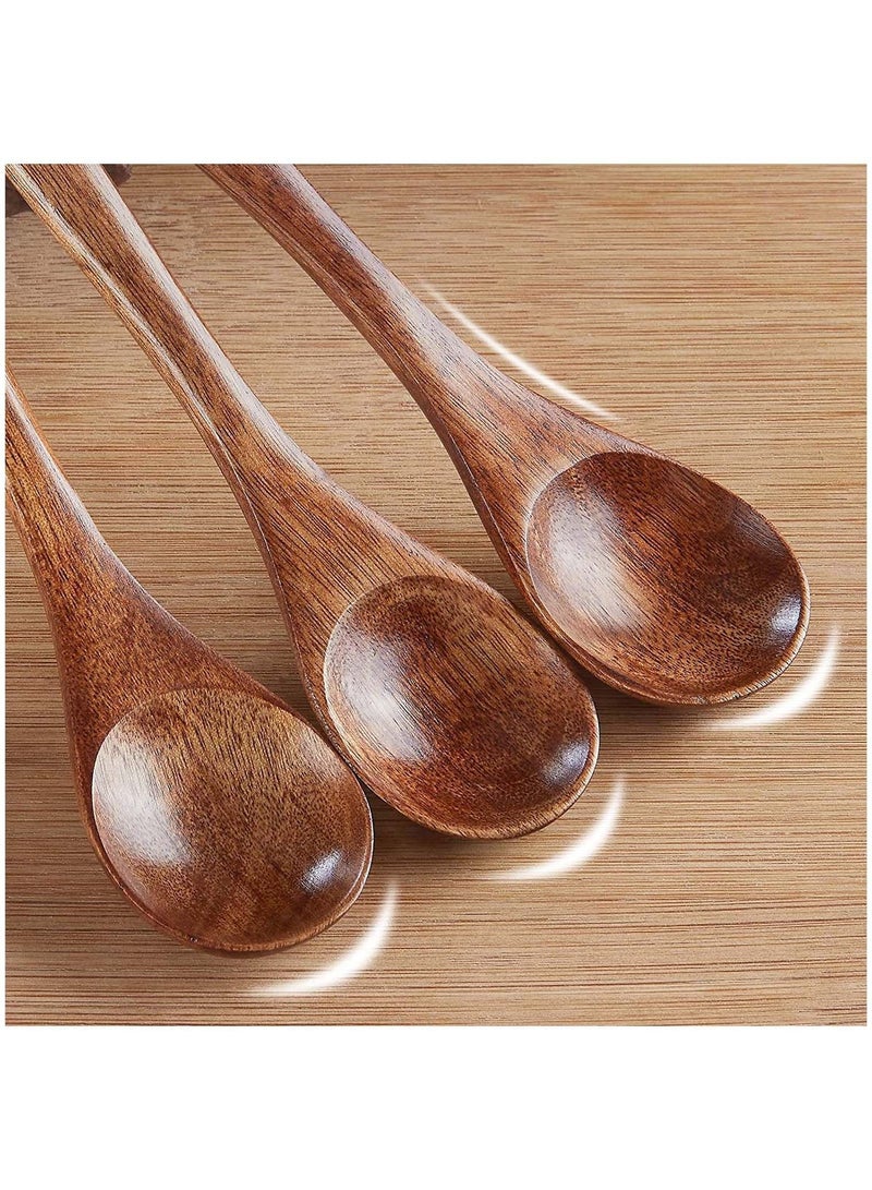 Y&D Small Wooden Spoons, 6pcs Teaspoon Sevensun Teaspoons Serving Utensils For Cooking Condiments Spoon, Mini Honey Spoon Daily Use - Image 2