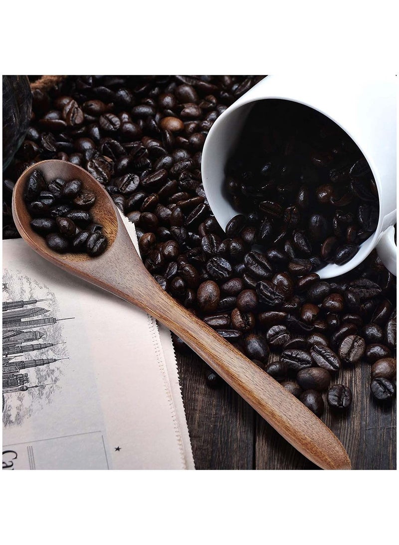 Y&D Small Wooden Spoons, 6pcs Teaspoon Sevensun Teaspoons Serving Utensils For Cooking Condiments Spoon, Mini Honey Spoon Daily Use - Image 3