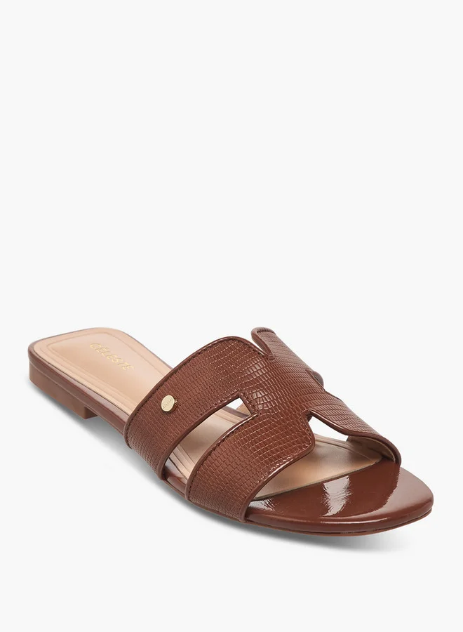 سيليست Women's Textured Slip-On Flat Sandals