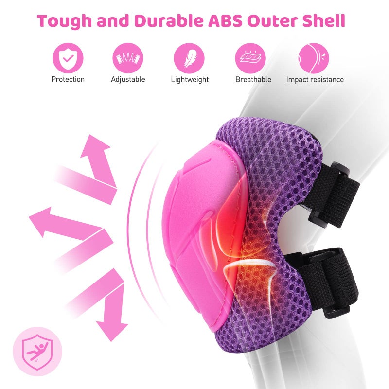 KUYOU Kids Knee Pads Elbow Pads Set - Adjustable Safety Protective Gear for Skating, Cycling, Skateboard, Scooter, and More Durable, Comfortable, All-Round Protection for Kids Ages 3-8 - Image 3