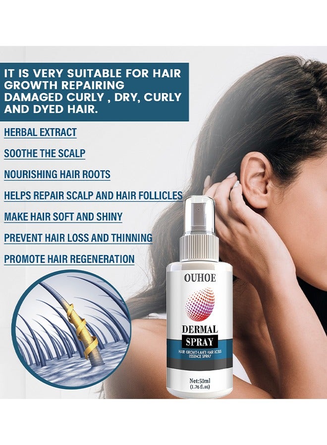 OUHOE Hair Growth Spray, Hair Growth Anti Hair Loss Essence Serum Spray, Ultra Hair Growth Formula Serum Spray, Damaged Dry Hair, Hair Regrowth For Thicker Longer Fuller Hair With Castor Oil Ginger 50ML - Image 5