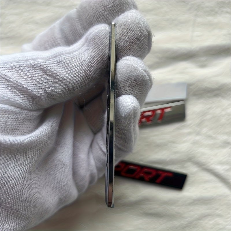 Silvery And Black Metal Sport Car Badge For Vehicle Exterior Scratch Covering Logo Plate Sporty Fender And Body Decoration Compatible With Cars Trucks Motorcycles Easy Adhesive Or Screw Mounted Application - Image 4