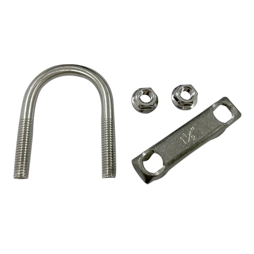 eLifecenter Universal Heavy Duty 1-1/2 Inch Stainless Exhaust U-Bolt Clamp, 1.5 Inch Muffler U Clamps Saddle Design with Reinforced Ribs - Image 2