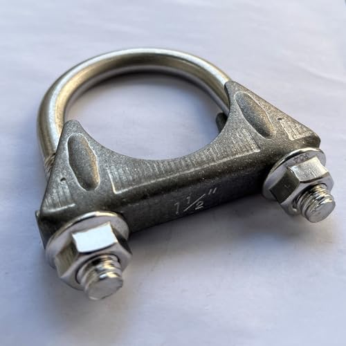 eLifecenter Universal Heavy Duty 1-1/2 Inch Stainless Exhaust U-Bolt Clamp, 1.5 Inch Muffler U Clamps Saddle Design with Reinforced Ribs - Image 5