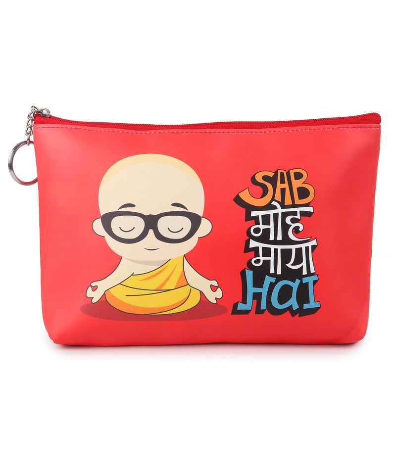 JIADA Funny Quotes Multipurpose Pouch for Travel, Cosmetic,Office, Stationery, Gadgets, Money Purpose, Handbag. Beautiful Cosmetic/Make Up/Utility Big Pouch for Girls/College/School - Design 01 - Image 1