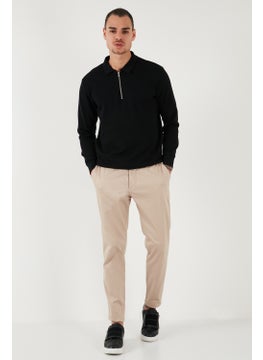 Buratti Cotton Regular Fit Half Zipper Polo Neck Sweat Men's Sweat 5905805  - Image 3