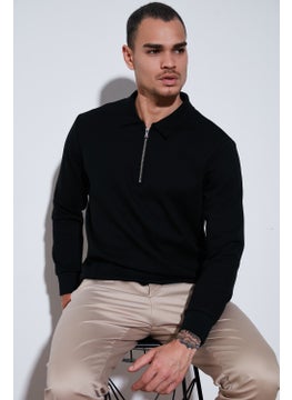 Buratti Cotton Regular Fit Half Zipper Polo Neck Sweat Men's Sweat 5905805  - Image 1