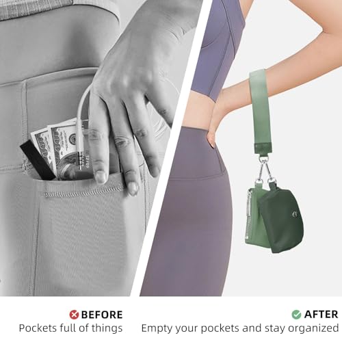 MEXS Keychain Wallet Mini Zip Around Wristlet Wallets for Women Detachable Dual Pouch Wristlet Portable Coin Purse Small Wallets - Image 2
