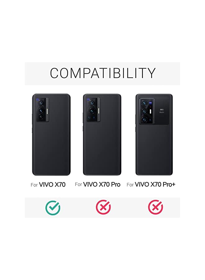 erorex Compatible With Vivo X70 5G Case Ultra Slim Thin Anti Fingerprint Protective Phone Cover For Vivo X70 5G 6.56 Inch Black - Image 2