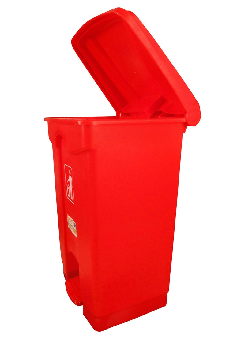PUFFIN Pedal Dustbin 60 Litre Plastic Red Color - Image 4