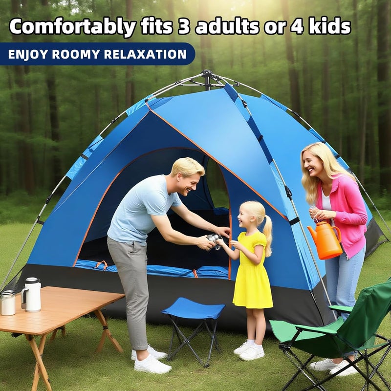 Rovyfota Camping Tent, Automatic 1-2 Man Person Instant Tent Pop Up Ultralight Dome Tent, Waterproof & Windproof Camping Tent with Removable Outer Tarpaulin, Double Layers - Image 3
