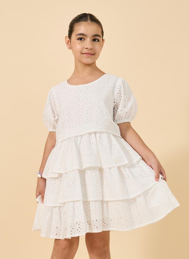 Styli Schiffli dress with Tiers - Image 2