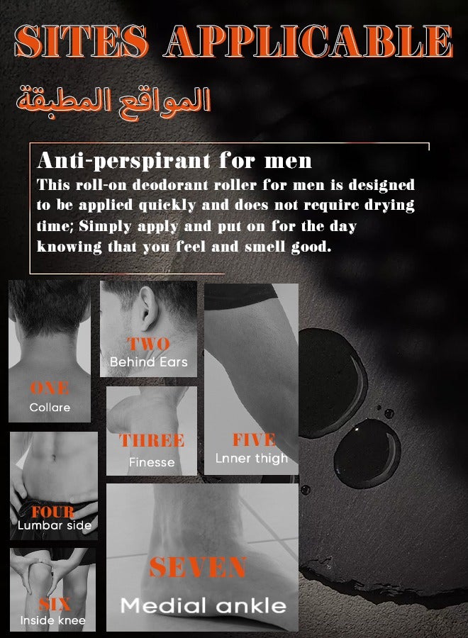 SADOER Refreshing Men's Roll On Anti-perspirant Deodorant | Fresh & Clean | Based Deodorant | Long Lasting Fragrance Home Perfume | Natural Anti-Odour Fragrance 50ml (Bounce Land) - Image 5