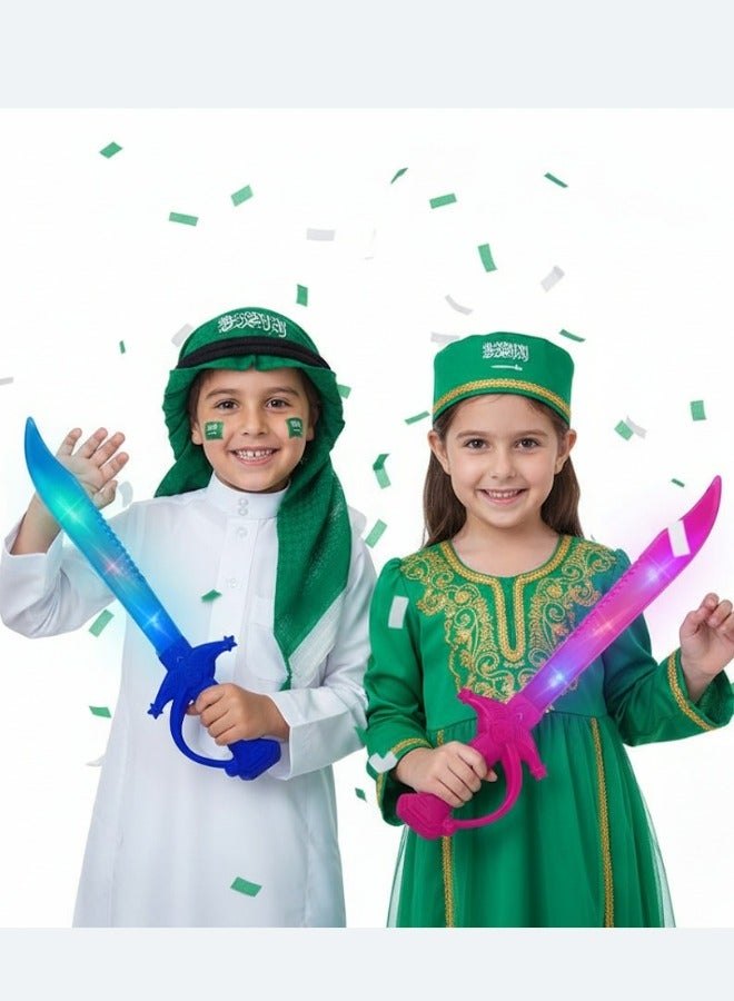 Saudi National Day Fun: Light-Up Toy Swords for Kids - Festive Celebration Play Set - Image 3