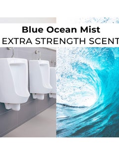KASTWAVE 5 Pack Scented Urinal Screens Deodorizer with Anti-Splash Bristles, KASTWAVE Men Bathroom Deodorizer Waterless Toilet Anti Splash Urinal for Public Restrooms and Fits Most Brand Urinals (Blue)  - Image 2