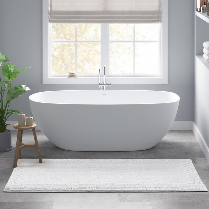 Madison Park Splendor Reversible 100 Cotton Tufted Bathroom Rug3000 GSM Hotel Quality Luxurious Plush Medium Pile Bath Mat Absorbent Quick Dry Shower Room Dcor 24x72 White