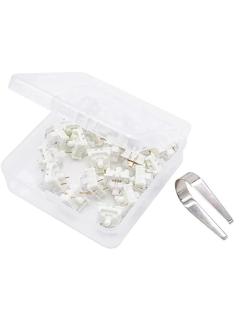 Granvela OUTEMU Silent White Switches 3 Pin Key switches Replacement Pack 20  Linear  Quiet 45gf  Hot Swappable  DIY Replaceable Switches for Mechanical Gaming Keyboard