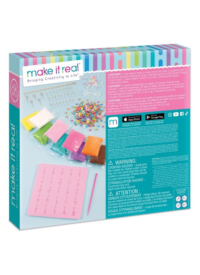 Make It Real Make It Real:Clay Charm DIY Jewelry Kit - Make 30+ Clay No Bake Charms to Attach to Your Chain, Arts & Crafts, Girls & Kids Ages 8+  - Image 2