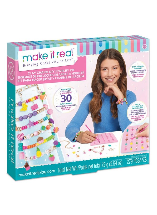 Make It Real Make It Real:Clay Charm DIY Jewelry Kit - Make 30+ Clay No Bake Charms to Attach to Your Chain, Arts & Crafts, Girls & Kids Ages 8+  - Image 1