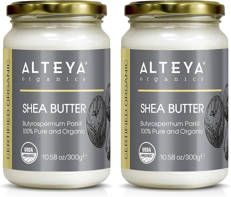 lteya Organic Shea Butter 300g x2 bundle USDA Certified Organic 100 Pure Natural Vegan All Skin Types Natural Body Butter Face Lips Hair NourishesProtects Moisturizes