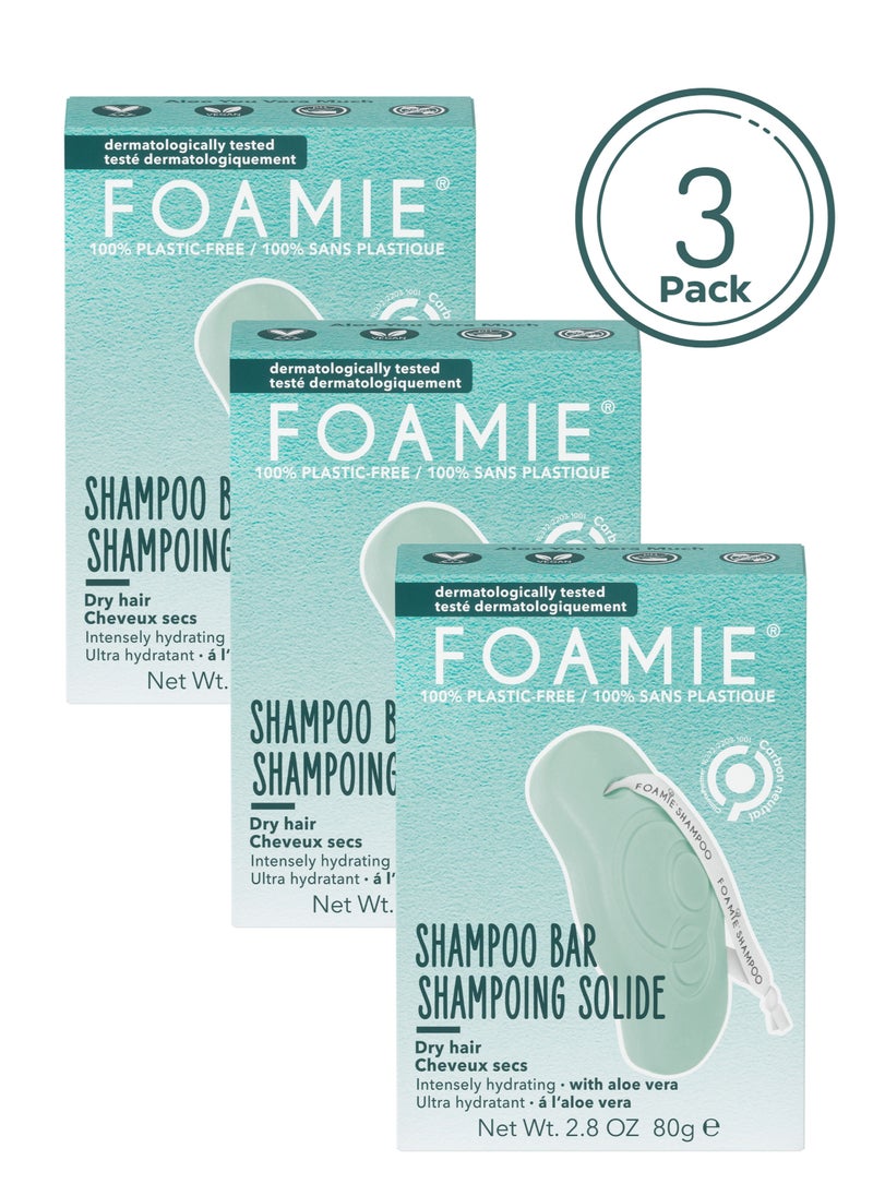 FOAMIE Aloe Vera Shampoo Bar for Dry Hair Pack of 3  - Image 1
