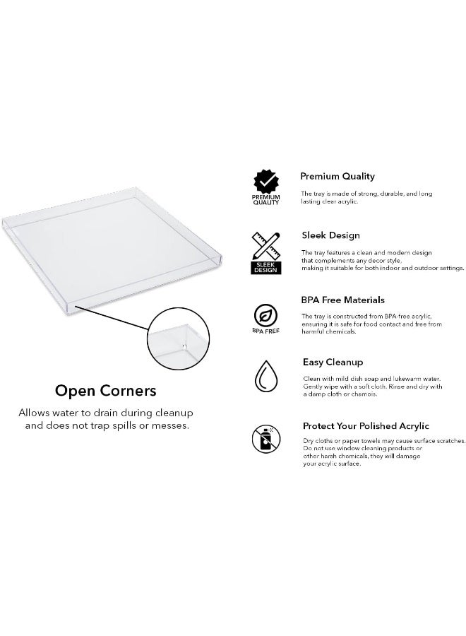 Mirart Clear Acrylic Tray 12 x 12 - Image 2