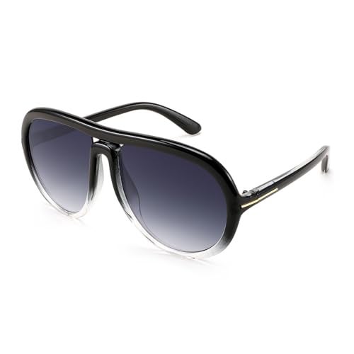 Karsaer Oversized Vintage Aviator Sunglasses for Men Women, Big Retro Round Aviator Sunglasses K7132 - Image 1