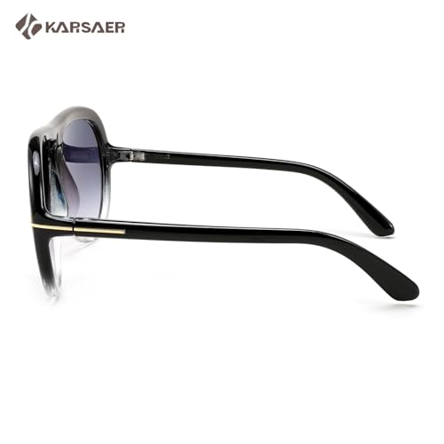 Karsaer Oversized Vintage Aviator Sunglasses for Men Women, Big Retro Round Aviator Sunglasses K7132 - Image 4