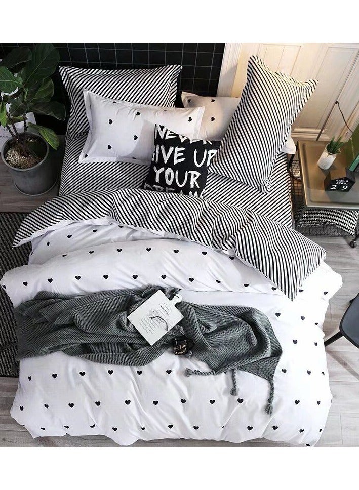 Bedding set duvet cover set single size ，4pcs set with duvet  cover 160×210cm+1 fit sheet+2pcs spillow cases，quilt cover set