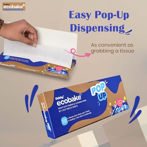 Oddy Ecobake+ 10x10.5 Inch Pop Up Baking & Cooking Paper Sheets, Pack of 100 Precut Sheets - Image 3