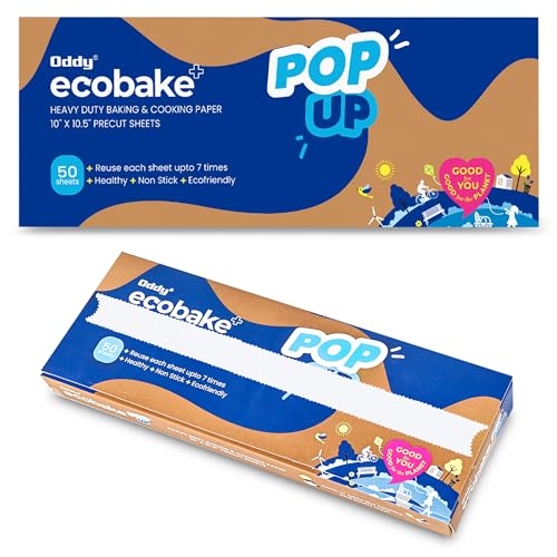 Oddy Ecobake+ 10x10.5 Inch Pop Up Baking & Cooking Paper Sheets, Pack of 100 Precut Sheets - Image 1