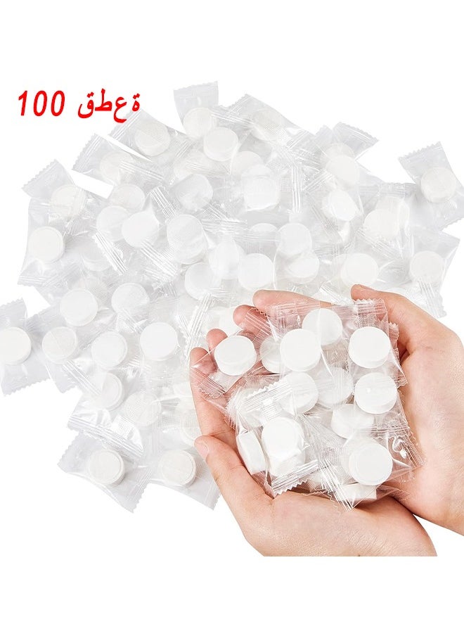HS 100PCS Mini Compressed Towel, Disposable Face Compressed Towels, Compressed Towels For Camping, Soft Hand Wipe, Portable Compressed Cotton Coin Tissue Towel For Travel/Home/Outdoor Activities  - Image 1