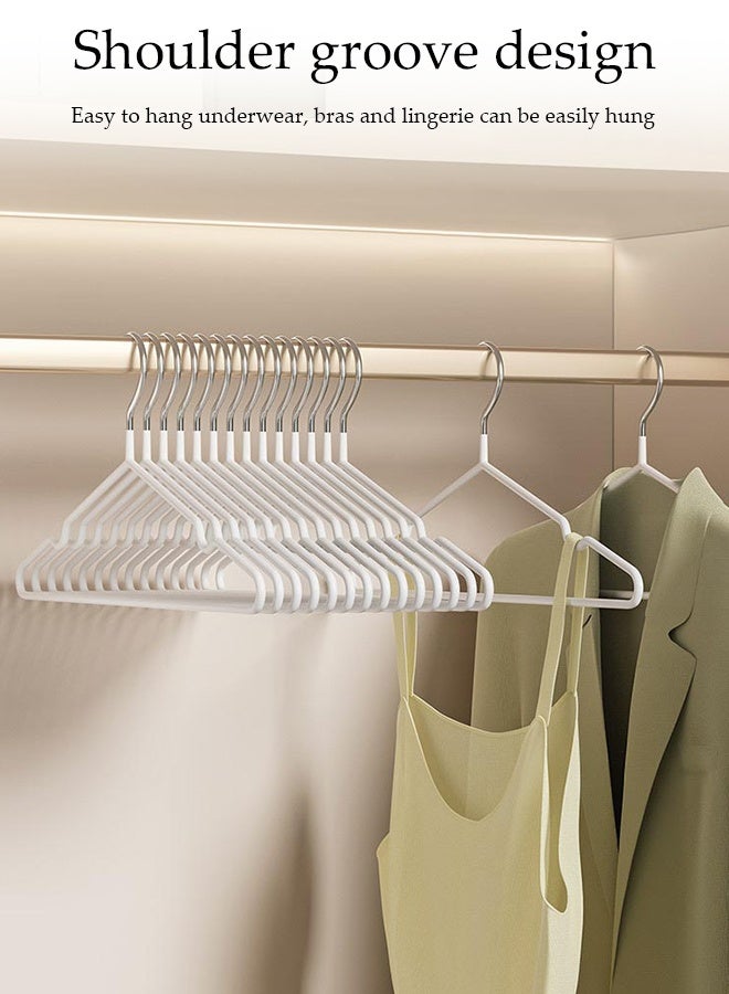 DUNISO 30Pcs Stainless Steel Clothes Hangers Non-Slip Rubber Coated Metal Hangers with Notches Space Saving Storage Organiser Hangers Multi-functional Durable Heavy Duty Strong Clother Hanger for Shirt Pants Dress - Image 3