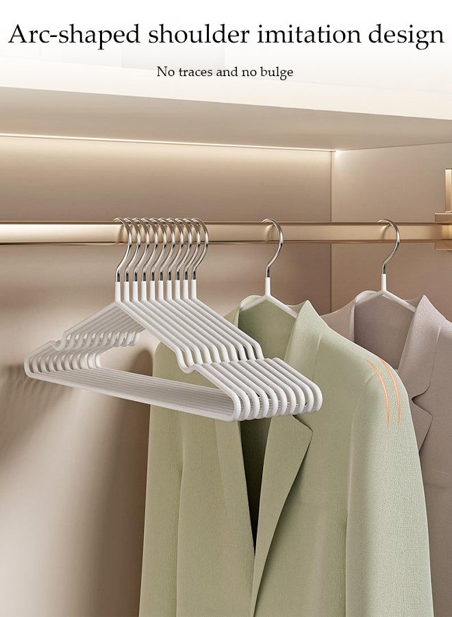 DUNISO 30Pcs Stainless Steel Clothes Hangers Non-Slip Rubber Coated Metal Hangers with Notches Space Saving Storage Organiser Hangers Multi-functional Durable Heavy Duty Strong Clother Hanger for Shirt Pants Dress - Image 2