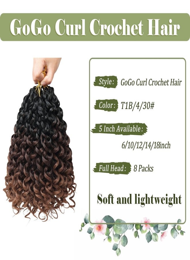 Vomella GoGo Curl Crochet Hair 8 Packs 10 Inch Curly Crochet Hair for Women Water Wave Beach Curl Synthetic Deep Twist Crochet Hair Extensions T1B/4/30 - Image 4