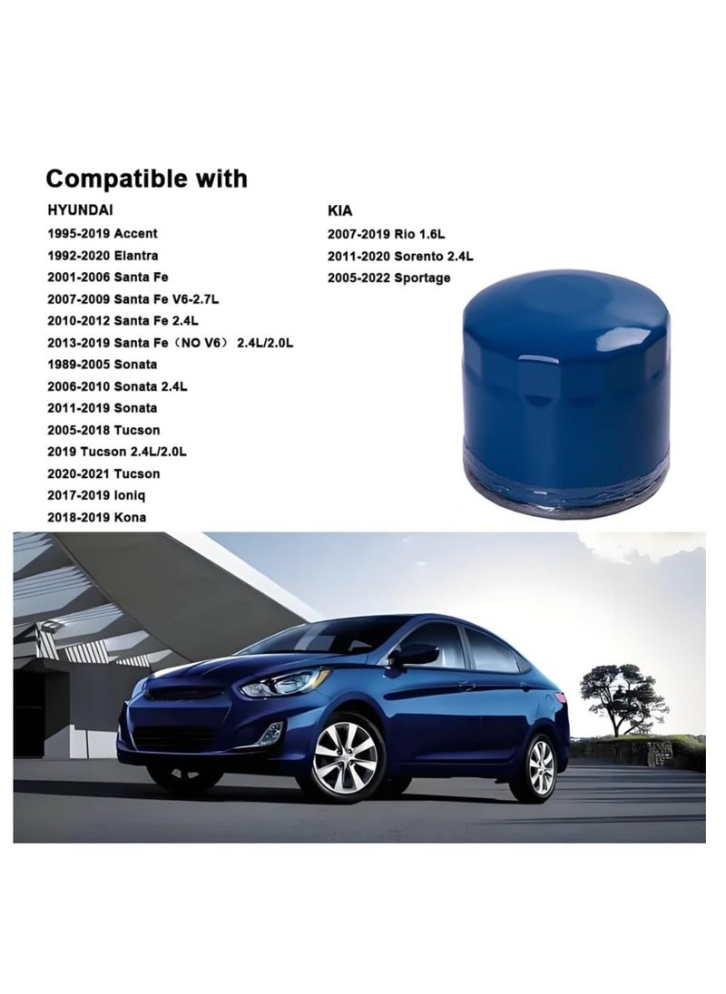 Generic Zhermik (6pcs) 26300-35505 Engine Oil Filter and Drain Plug Gasket Compatible with Elantra Santa Fe Sonata Accent Kona and Kia Forte Forte5 1989-2021  - Image 4