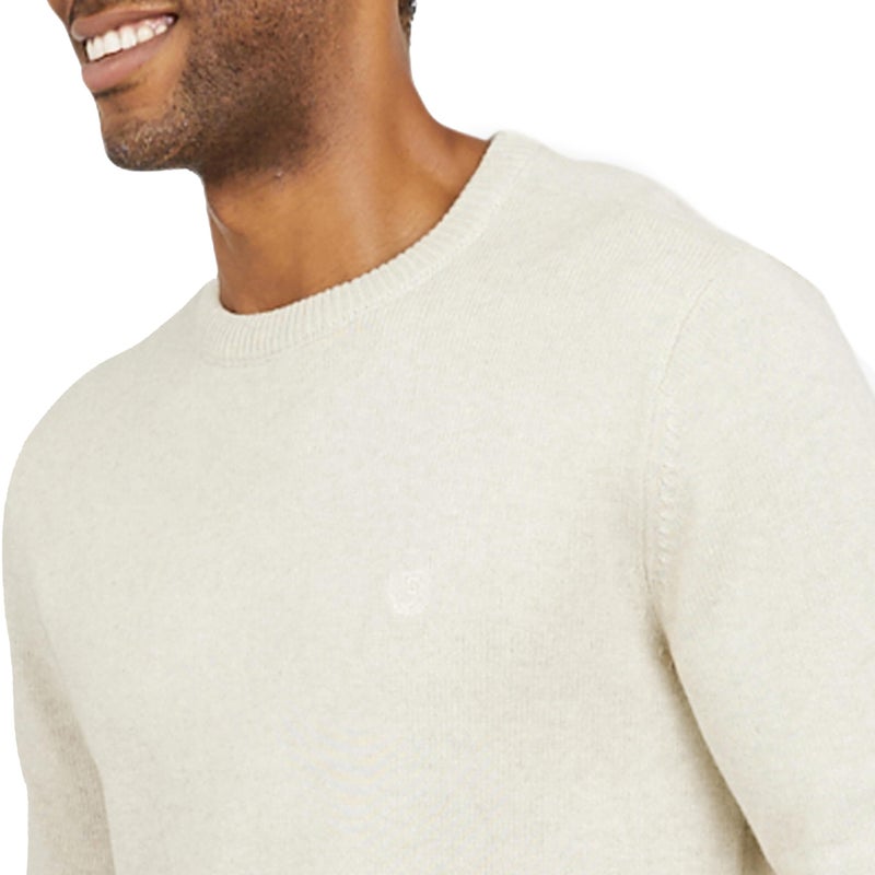 Chaps Men's Classic Fit Long Sleeve Cotton Jersey Midweight Crewneck Sweater, Oatmeal Heather, Large - Image 2