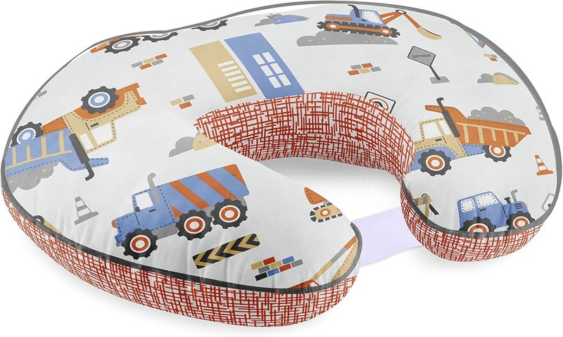 Bacati Construction Multicolor Boys Cotton Nursing Pillow Cover - Image 4